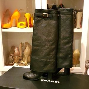 Chanel quilted boots